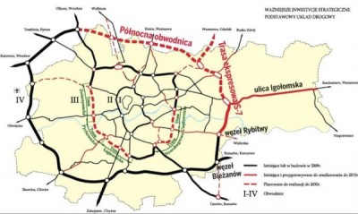 Kraków - planowany uk³ad drogowy.