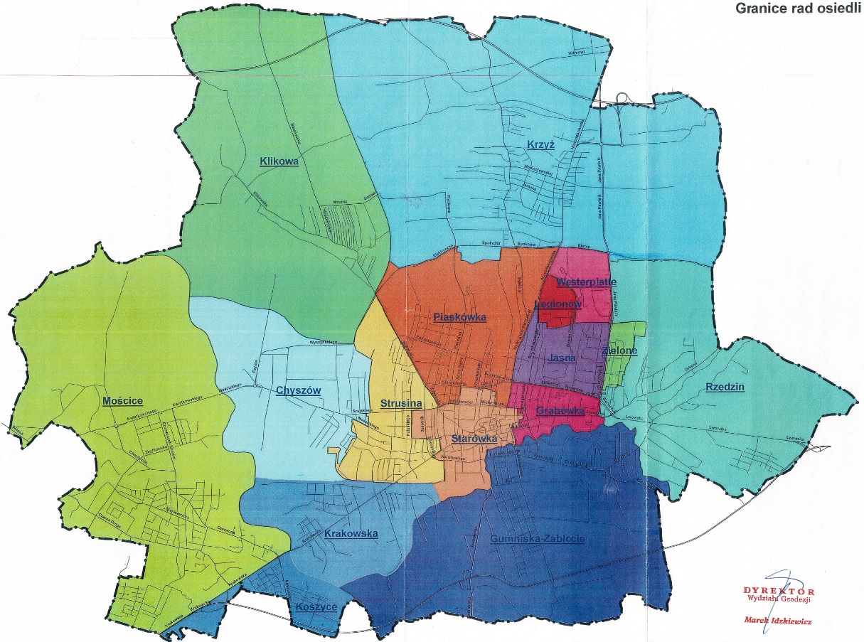 Granice Osiedli przed korektą granic w 2017r